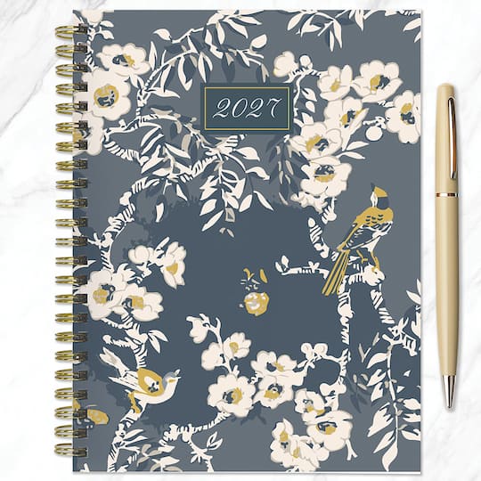2027 Blooms of Blue Medium Weekly Monthly Planner